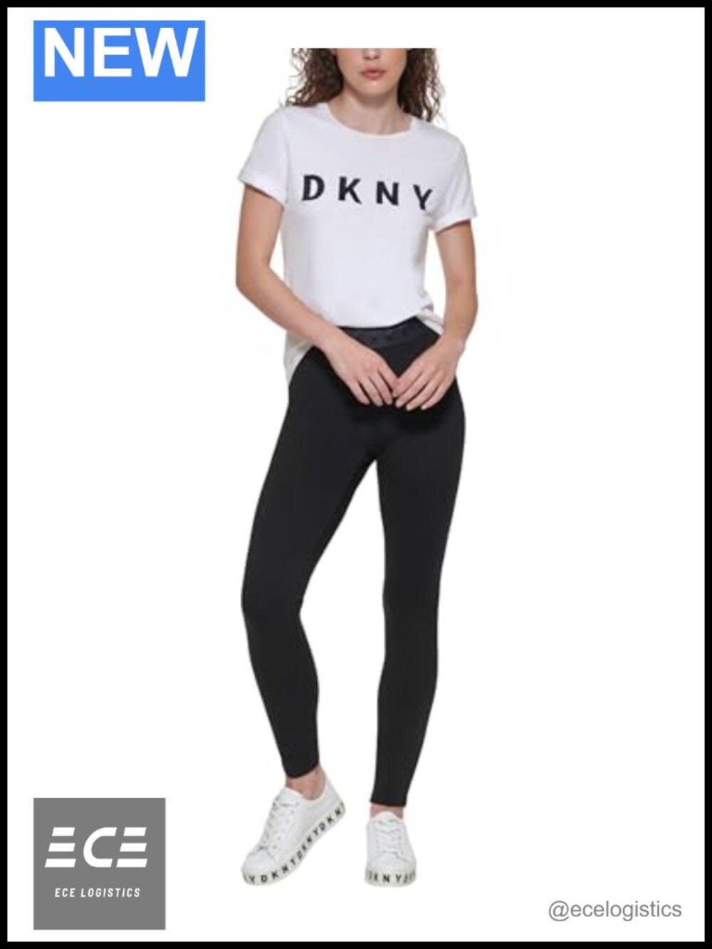 DKNY Womens Stretch Knit Leggings Casual Pull On Straight Leg Mid Rise